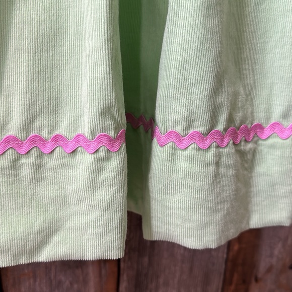 Marmelloto Light Green Smocked Birthday Dress- Corduroy Long Sleeve- Girls 6 - Picture 4 of 12